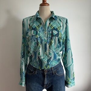 Coral Bay - Blue and White Long Sleeves Lined button Down Shirt